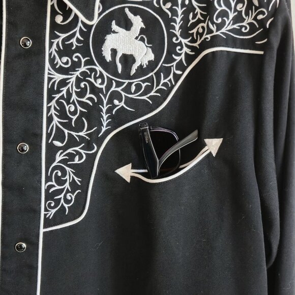 VINTAGE 90s Men's Roper Embroidered Western Shirt | Cowboy Style | Size XL - Picture 4 of 12